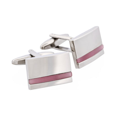 Rhodium & Lilac Cat’s Eye Cufflinks