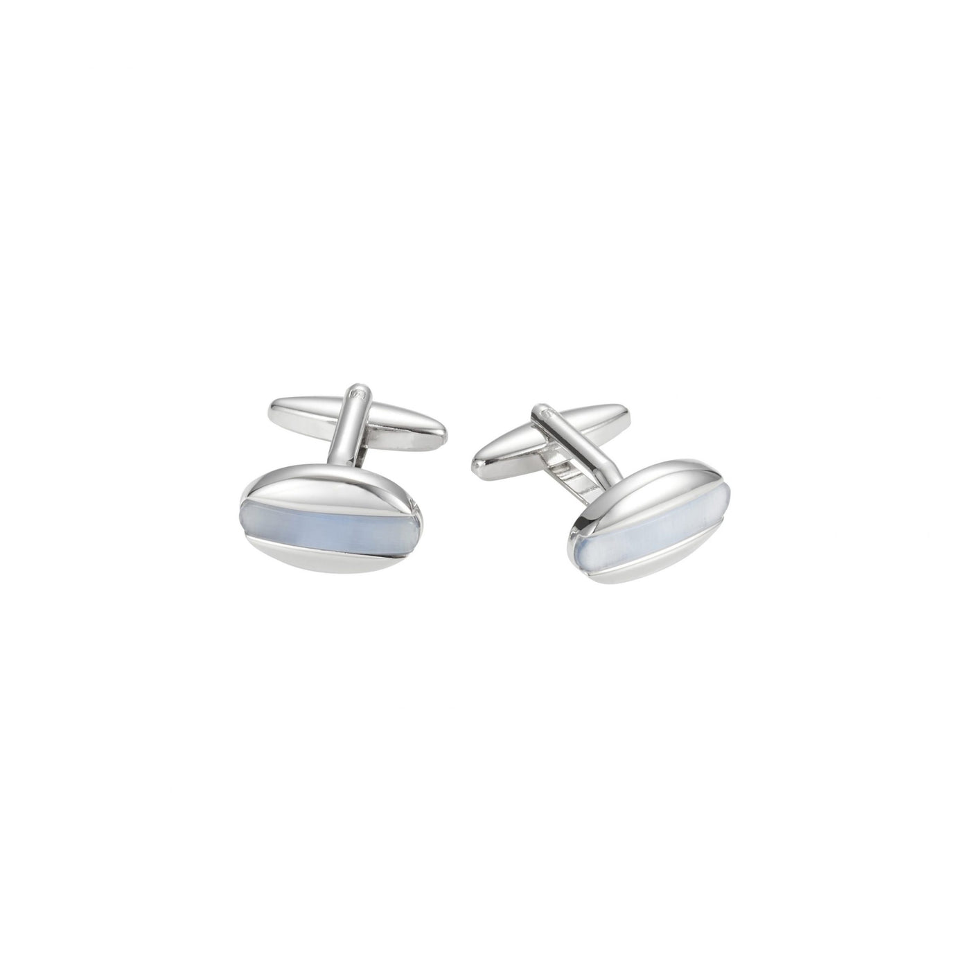 Sky Blue Cat’s Eye Oval Cufflinks