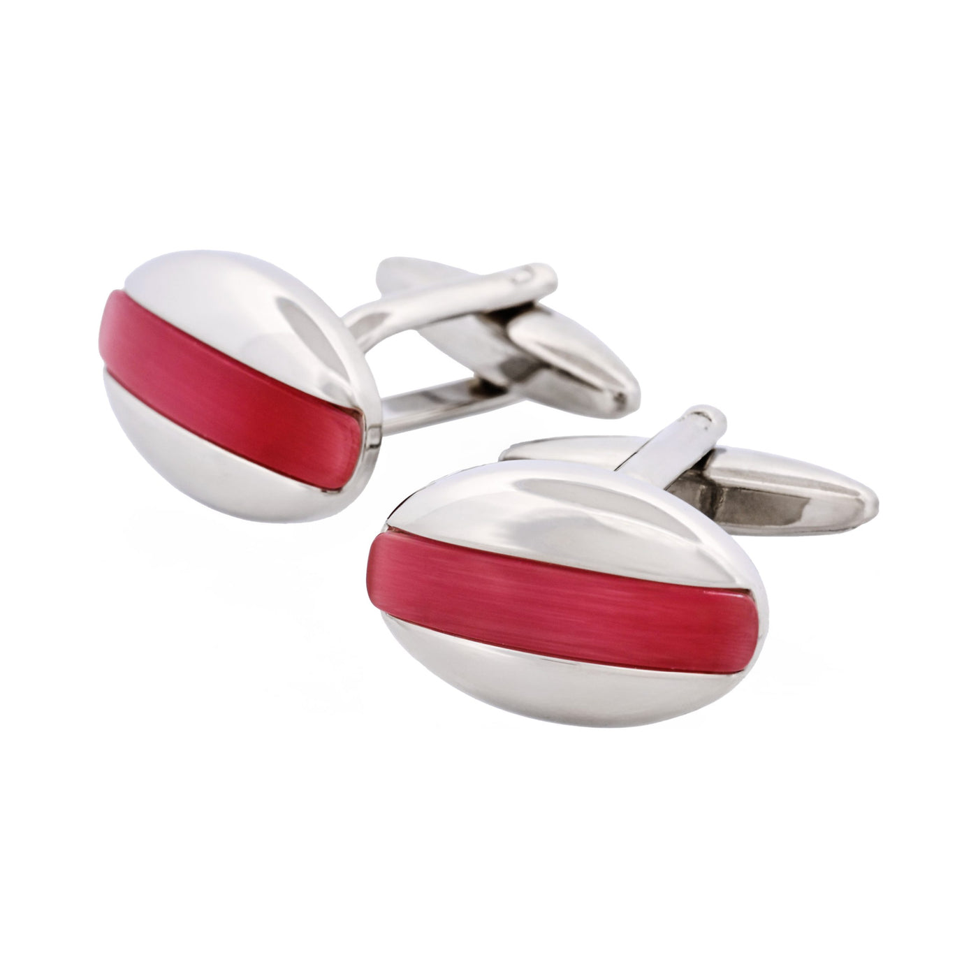 Pink Cat’s Eye Oval Cufflinks