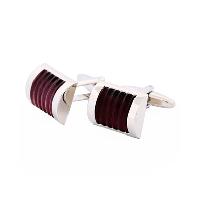 Purple Ribbed Cat's Eye Cufflinks