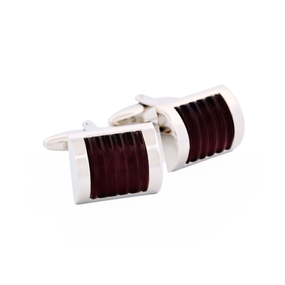 Purple Ribbed Cat's Eye Cufflinks