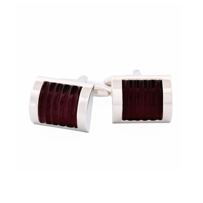 Purple Ribbed Cat's Eye Cufflinks