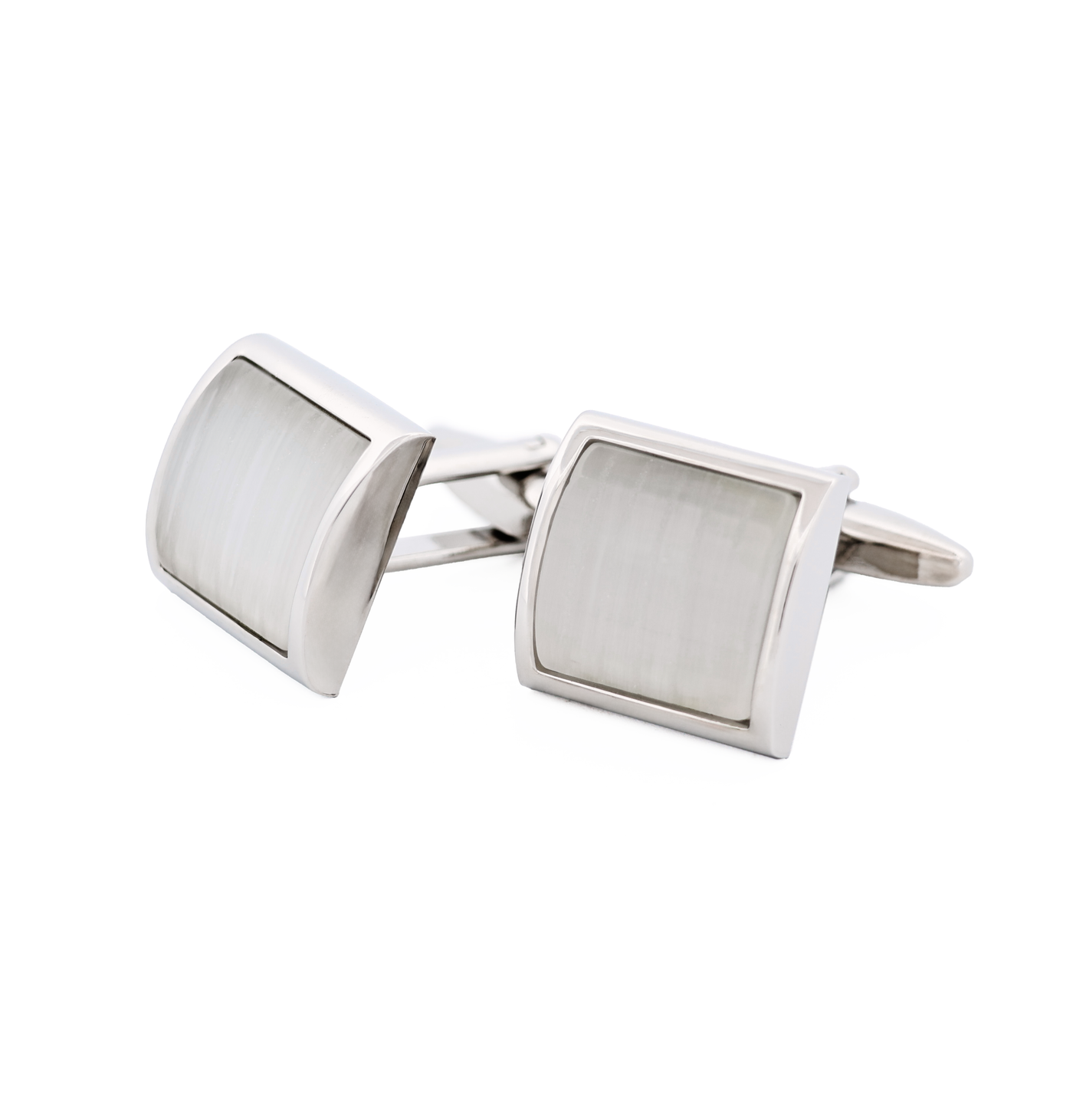 White Cat's Eye Cufflinks