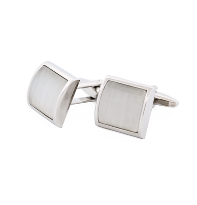 White Cat's Eye Cufflinks