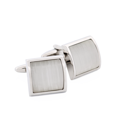 White Cat's Eye Cufflinks