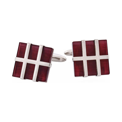 Dark Purple Cat’s Eye Square Grate Cufflinks