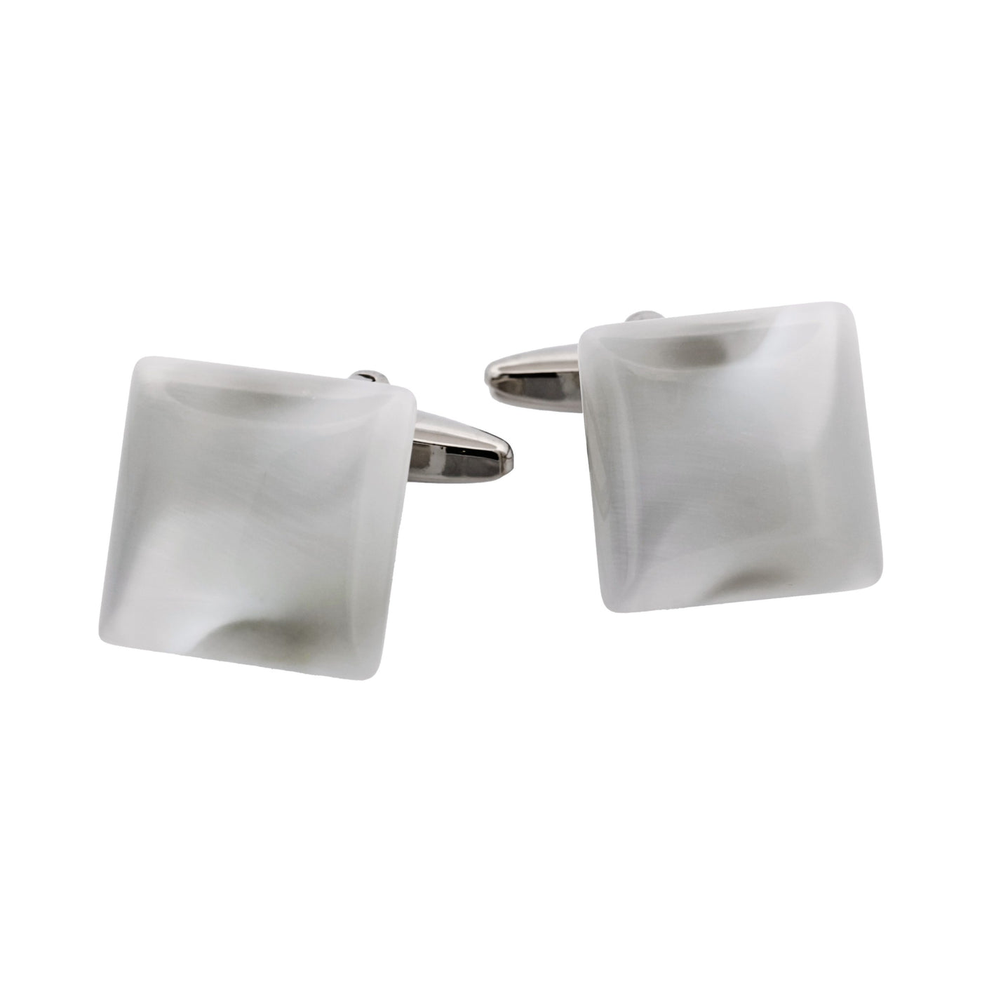 White Square Cat’s Eye Cufflinks