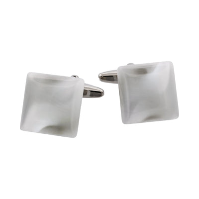 White Square Cat’s Eye Cufflinks