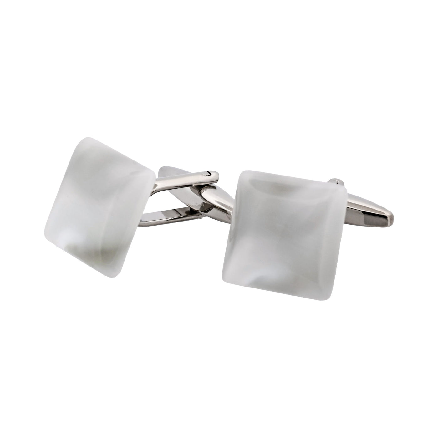 White Square Cat’s Eye Cufflinks
