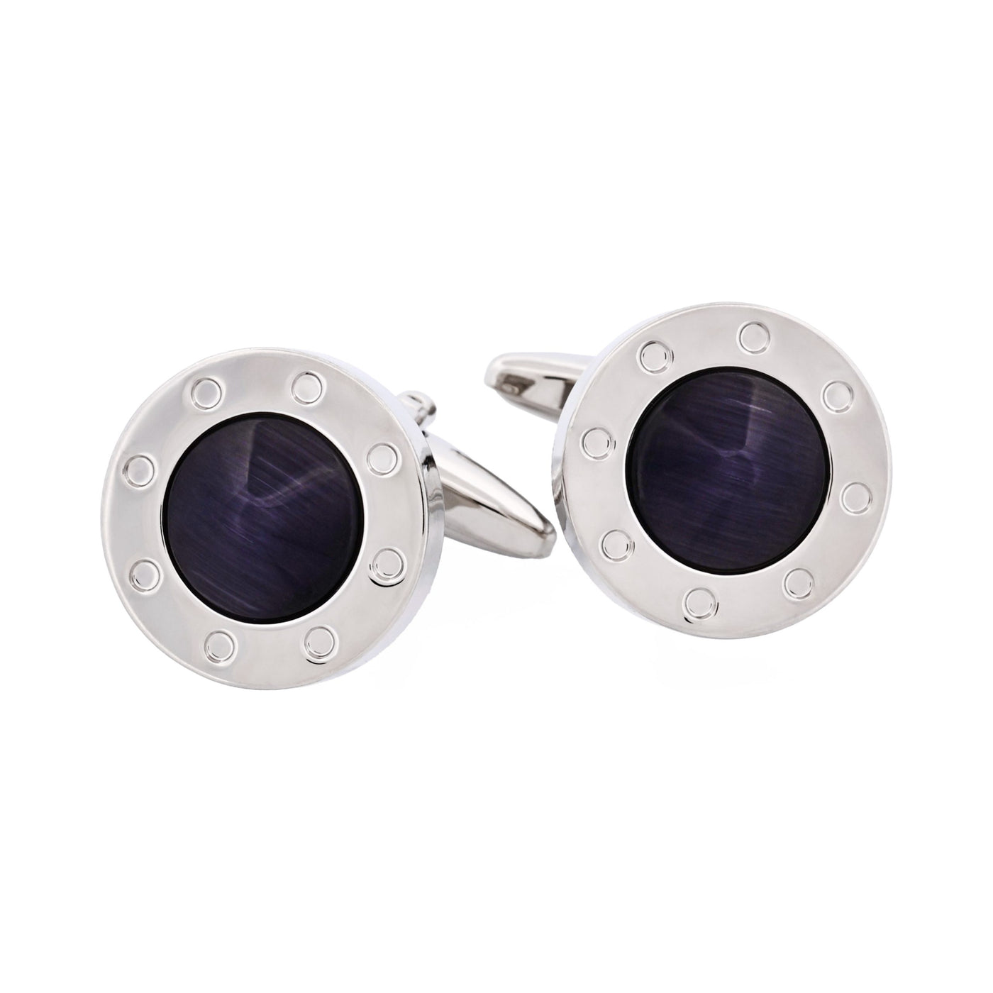 Black Round Cat’s Eye Cufflinks