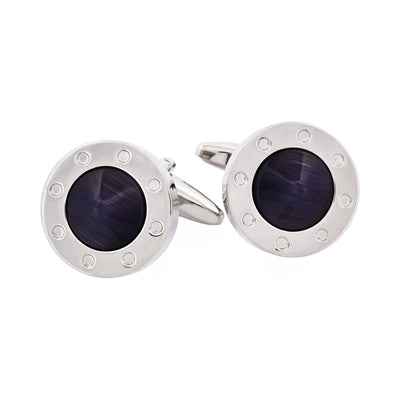 Black Round Cat’s Eye Cufflinks