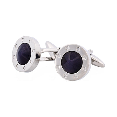 Black Round Cat’s Eye Cufflinks