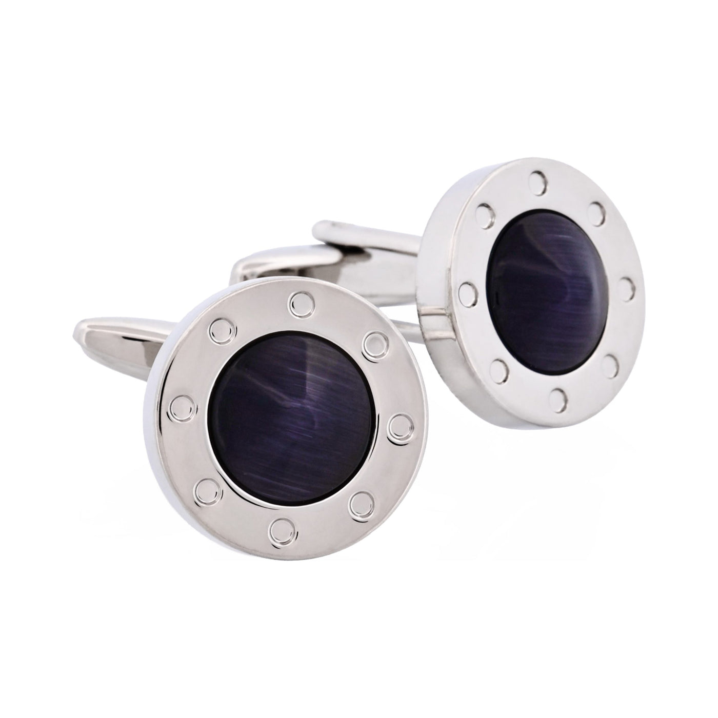 Black Round Cat’s Eye Cufflinks