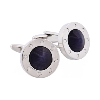 Black Round Cat’s Eye Cufflinks