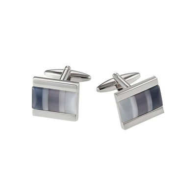 Multi Grey Cat’s Eye Striped Cufflinks