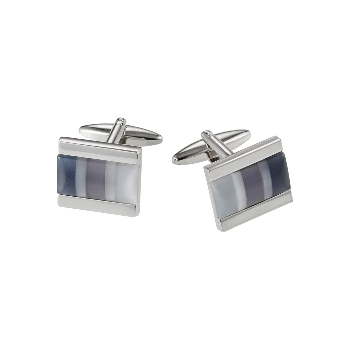 Multi Grey Cat’s Eye Striped Cufflinks
