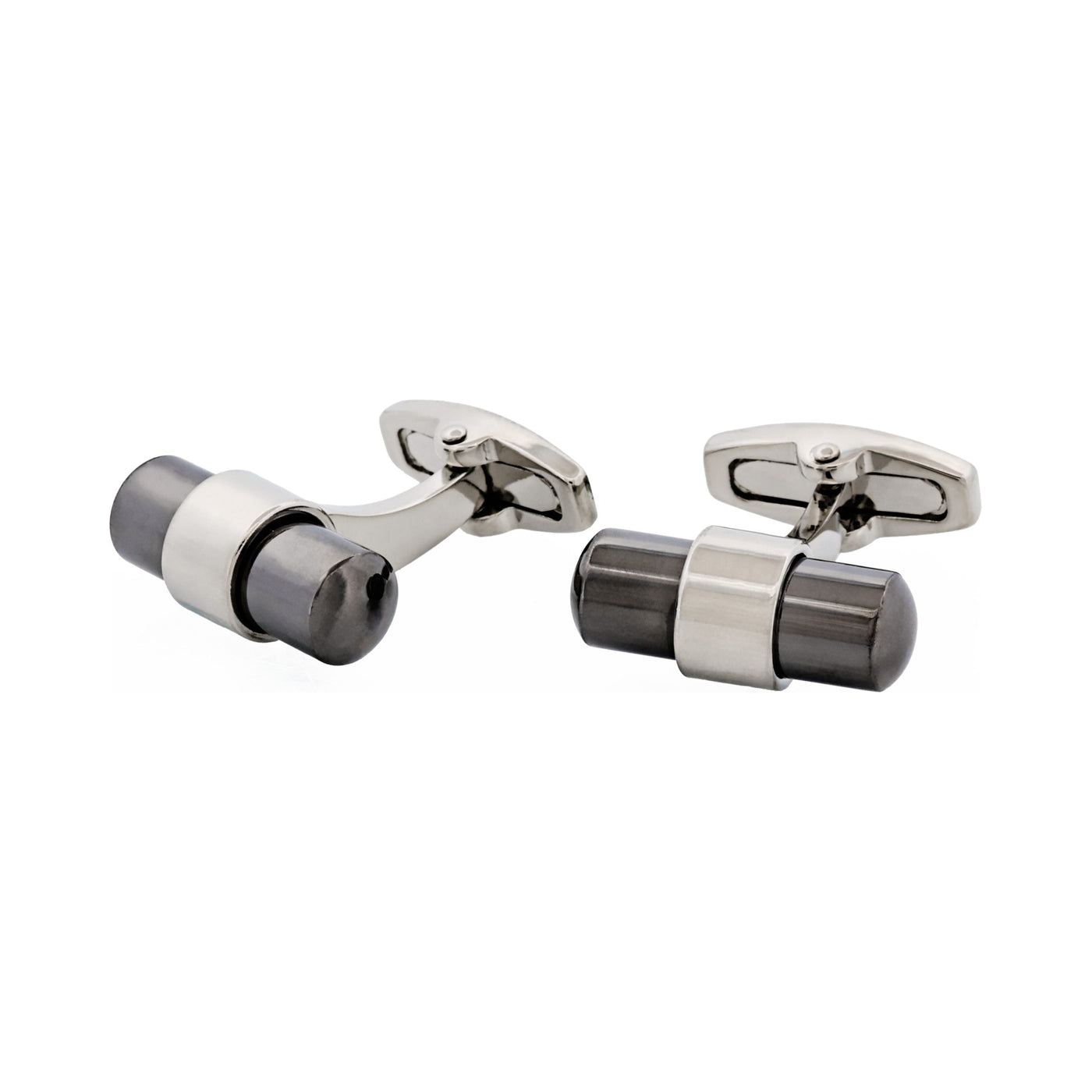 Rhodium Plated Hemitite T-Bar Cufflinks