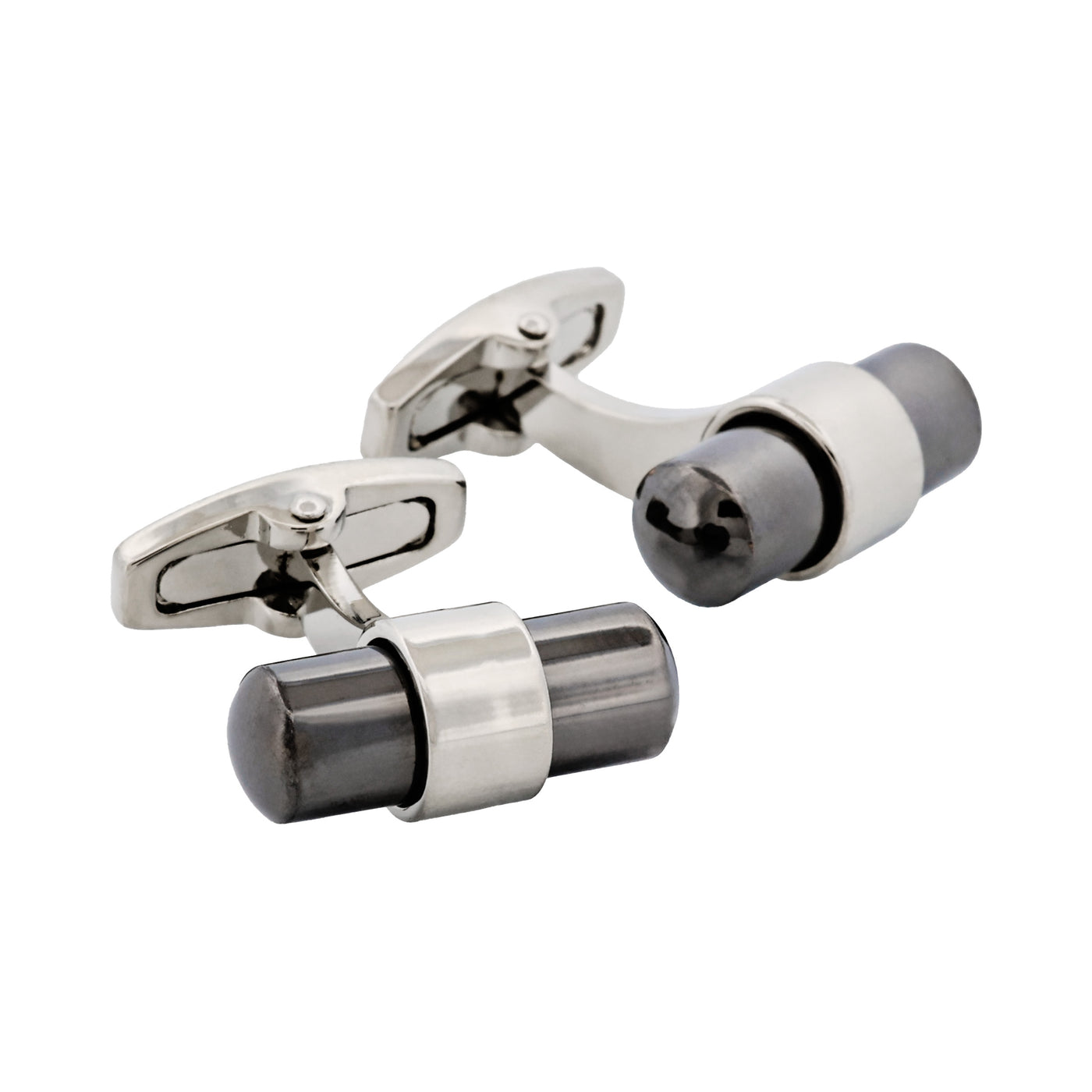 Rhodium Plated Hemitite T-Bar Cufflinks