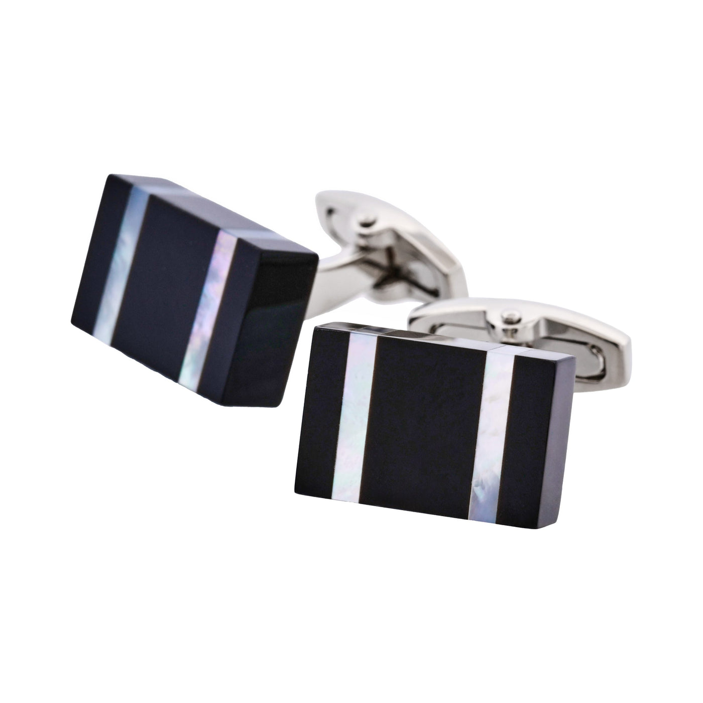 Onyx with Mother Of Peal Striped Cufflinks