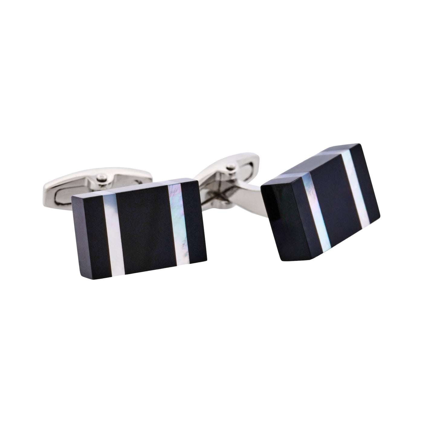 Onyx with Mother Of Peal Striped Cufflinks
