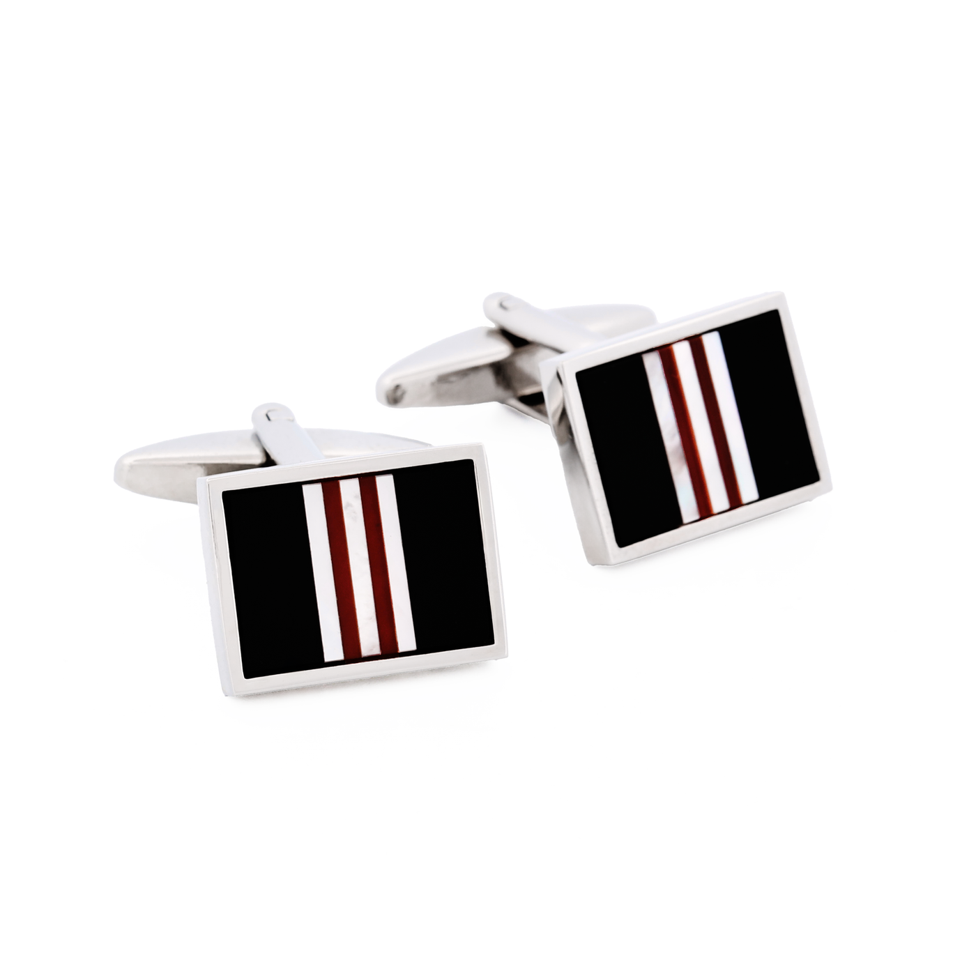 Mother Of Pearl Onyx Red Agate Cufflinks
