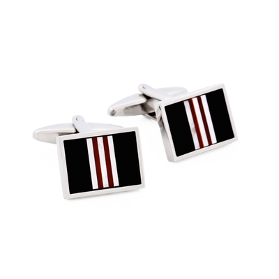 Mother Of Pearl Onyx Red Agate Cufflinks