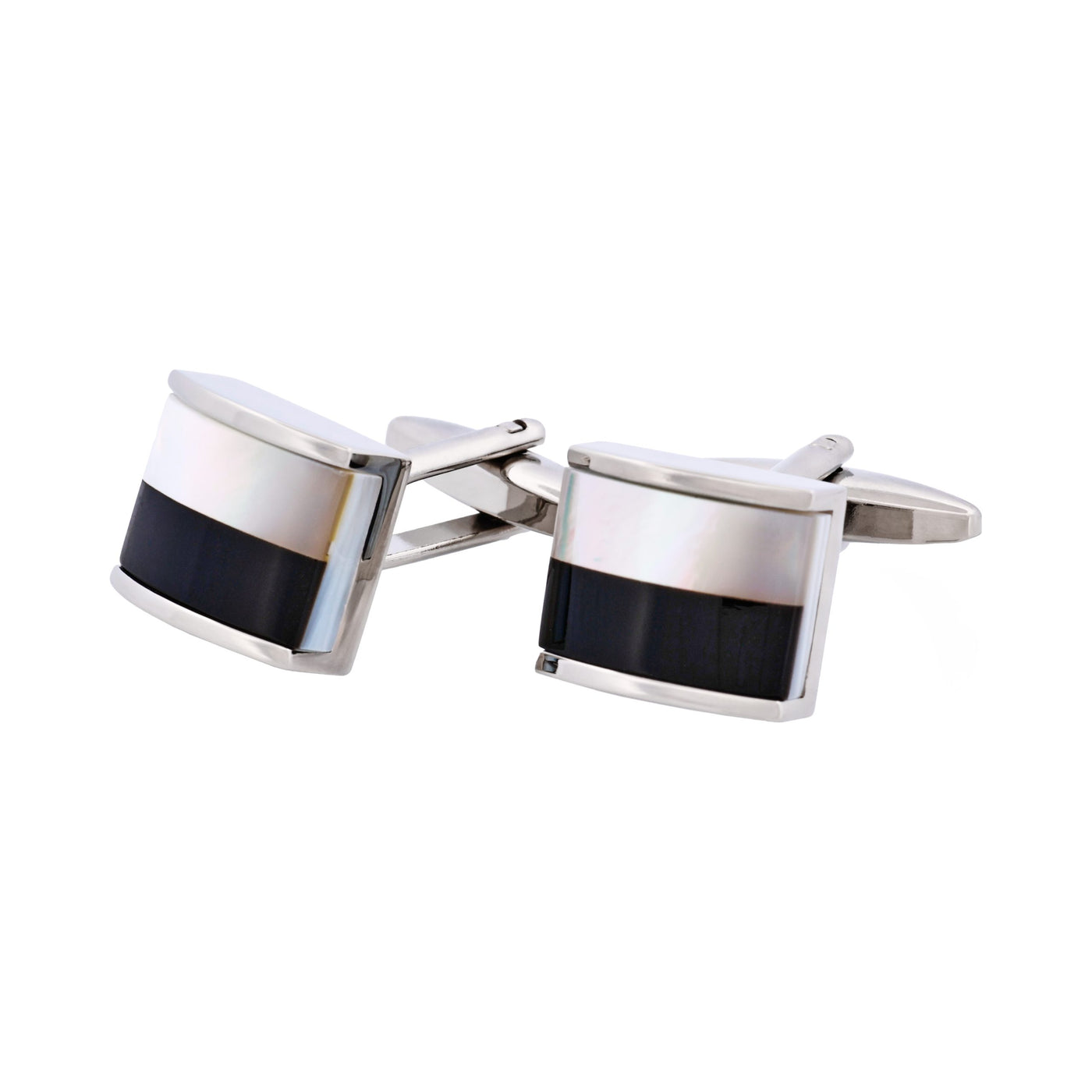 Mop & Onyx Rhodium Plated Cufflinks