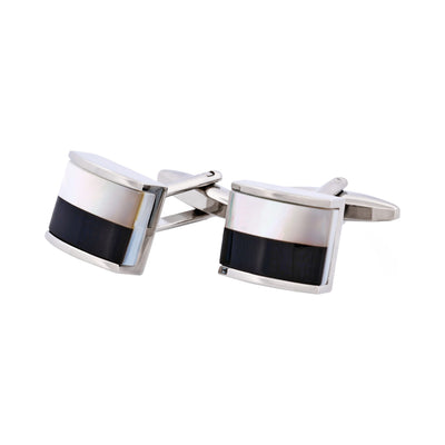 Mop & Onyx Rhodium Plated Cufflinks