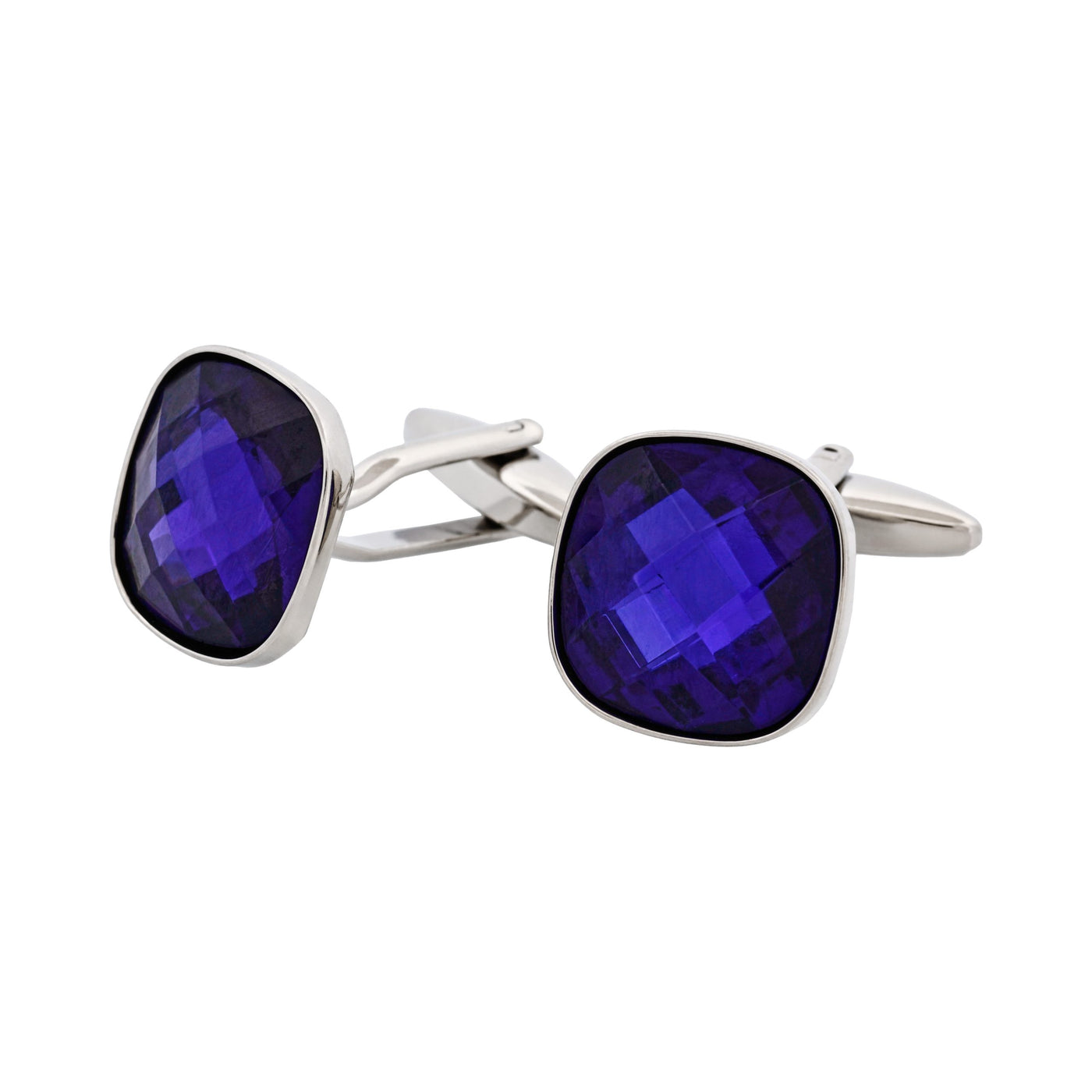 Amethyst Cut Crystal Square Cufflinks
