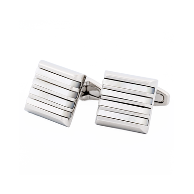 Rhodium Mother Of Pearl Cufflinks