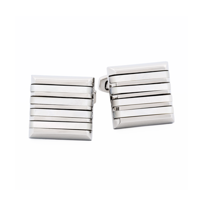 Rhodium Mother Of Pearl Cufflinks