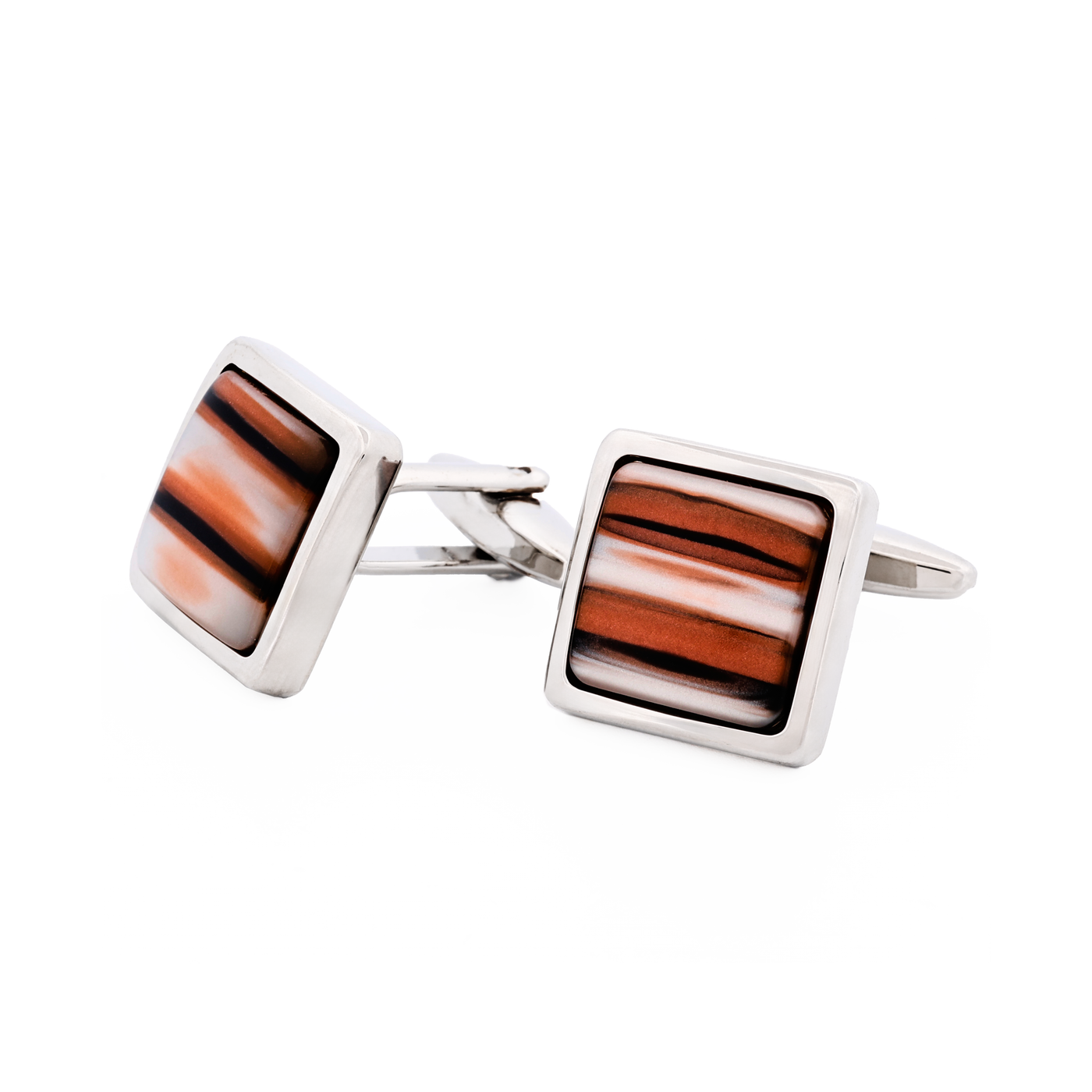 Orange Venitian Glass Resin Cufflinks