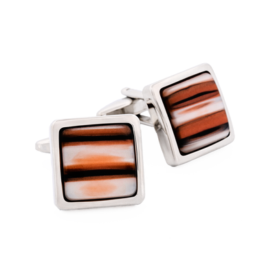 Orange Venitian Glass Resin Cufflinks