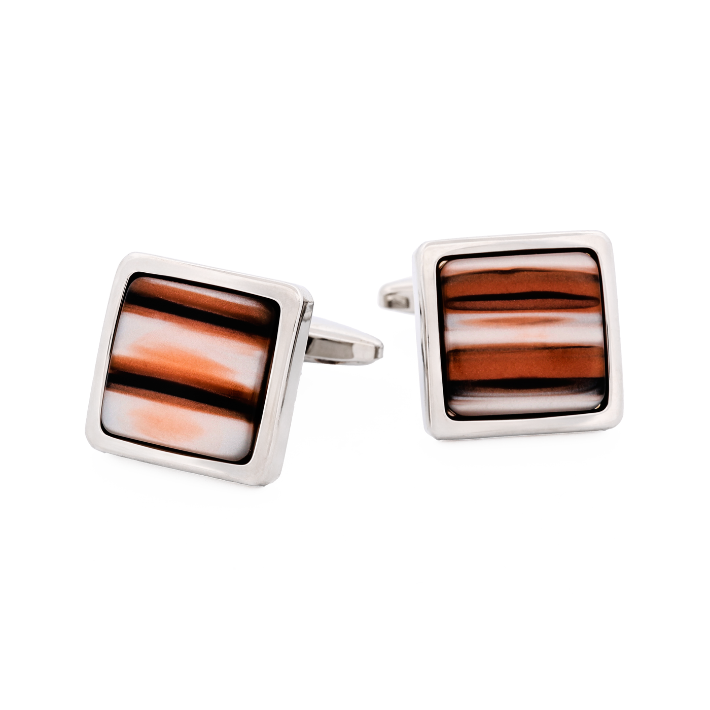 Orange Venitian Glass Resin Cufflinks