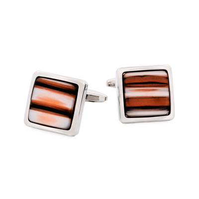 Orange Venitian Glass Resin Cufflinks