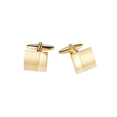 Polished & Brushed Yellow Gold Plated Cufflinks