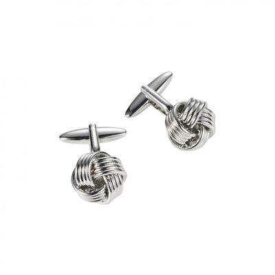 Rhodium Plated Knot Cufflinks