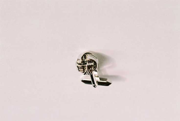 Rhodium Plated Knot Cufflinks