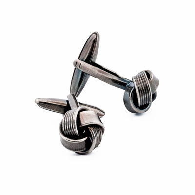 Antique Rhodium Plated Knot Cufflinks