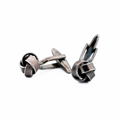 Antique Rhodium Plated Knot Cufflinks
