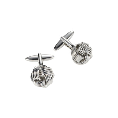 Rhodium Plated Knot Cufflinks