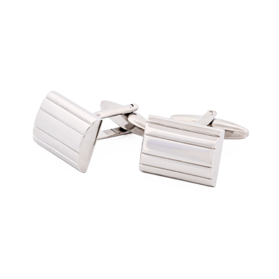 Brush Rhodium Plated Cufflinks