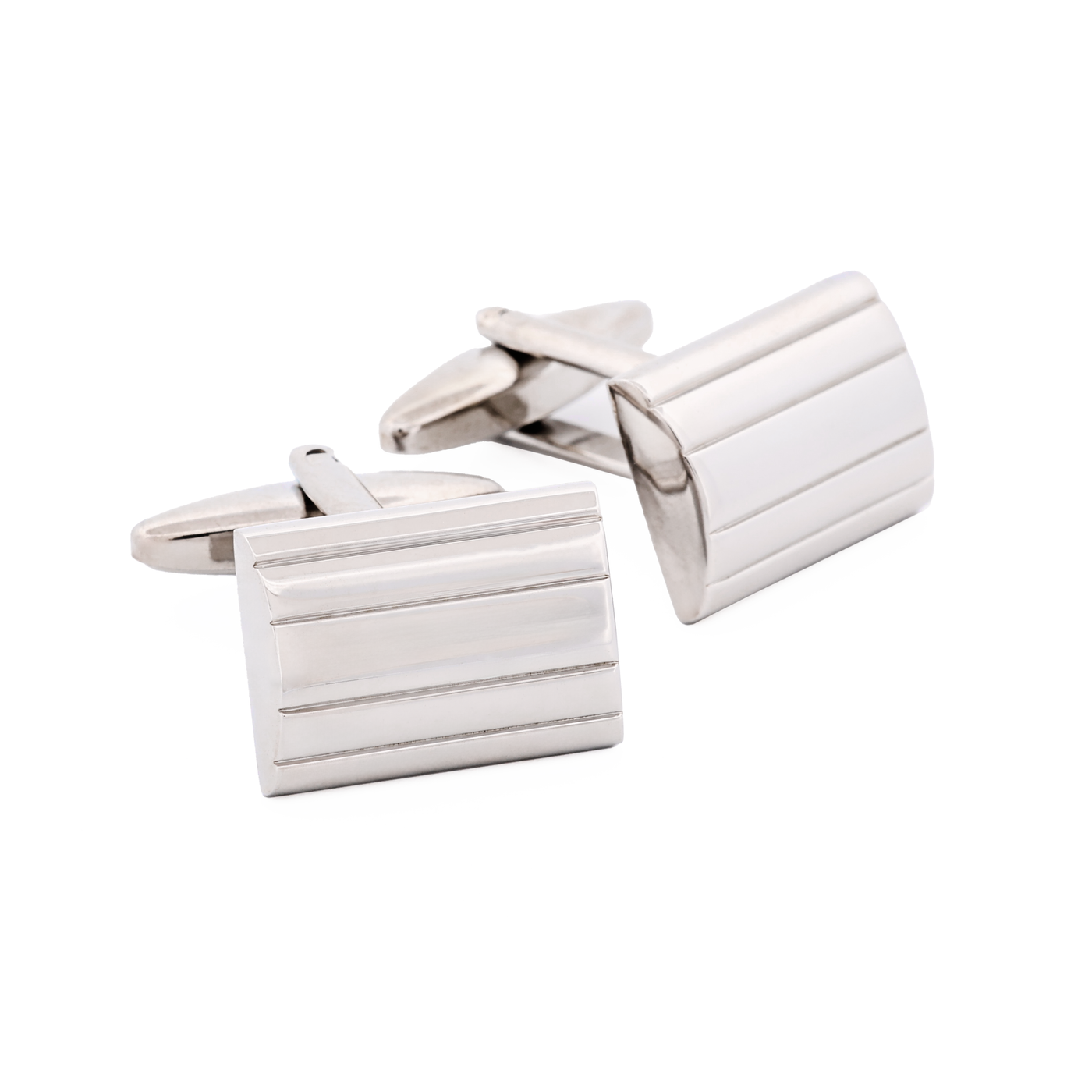 Brush Rhodium Plated Cufflinks