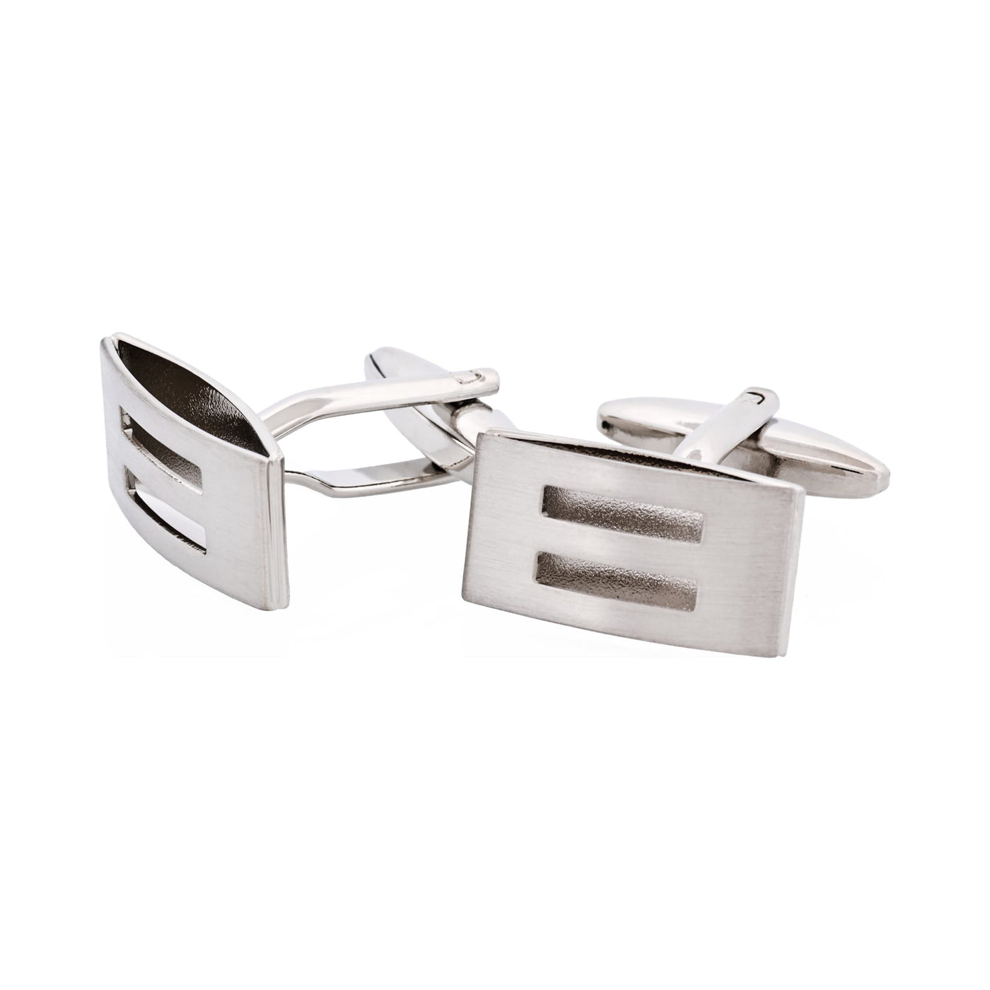 Brushed Rhodium Plated Cufflinks