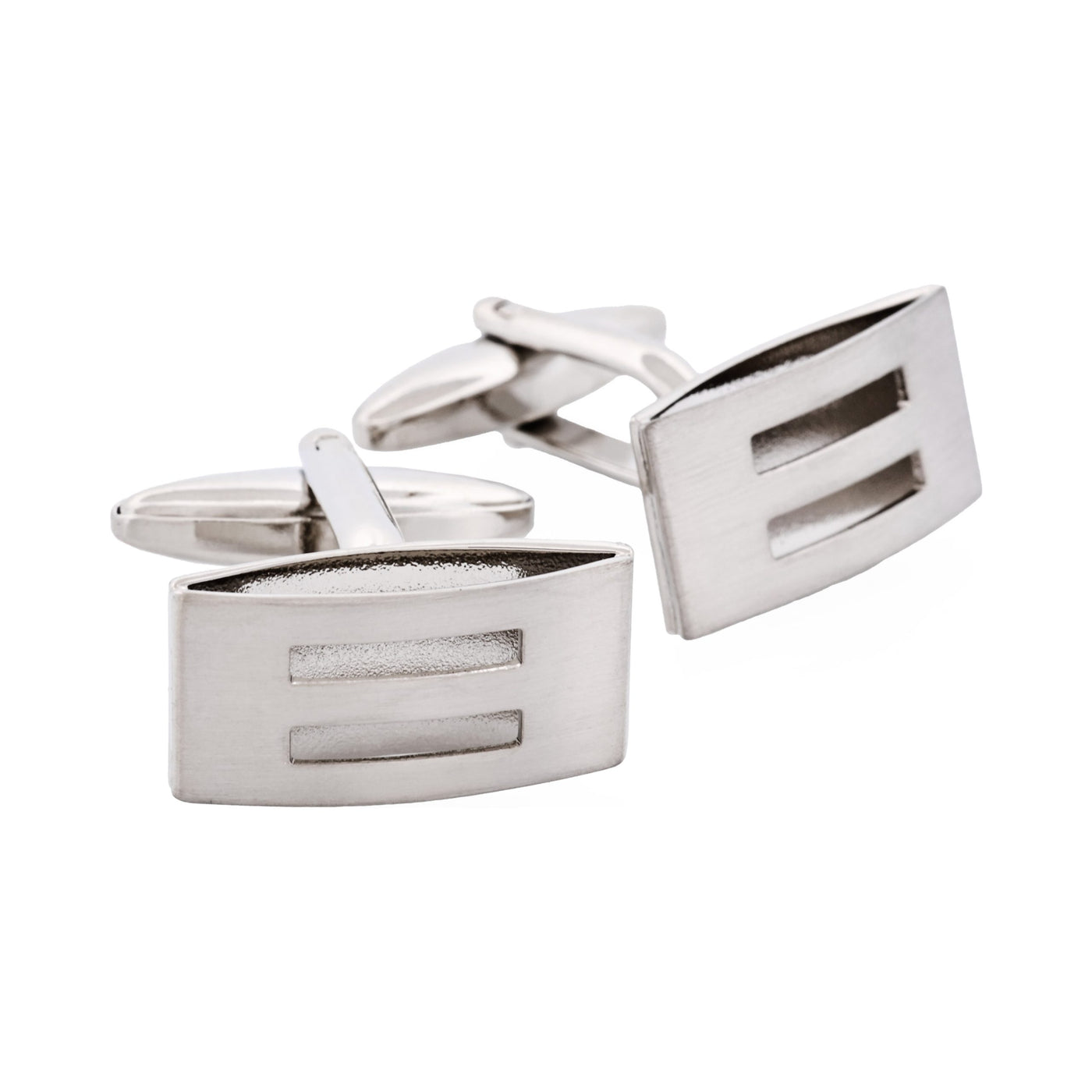 Brushed Rhodium Plated Cufflinks