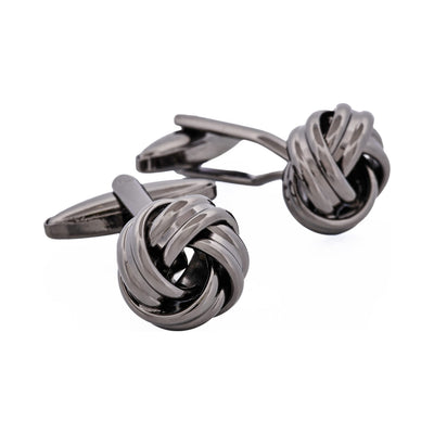 Gun Metal Large Knot Cufflinks