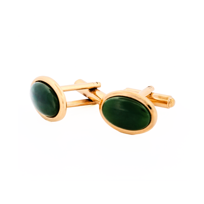 Jade Gold Plated Cufflinks