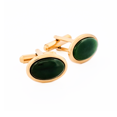 Jade Gold Plated Cufflinks