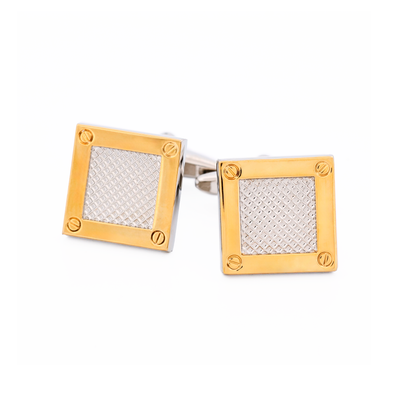 Rhodium & Gold Plated Mesh Square Cufflinks