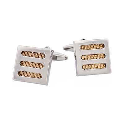 Rhodium & Gold Plated Square Cufflinks